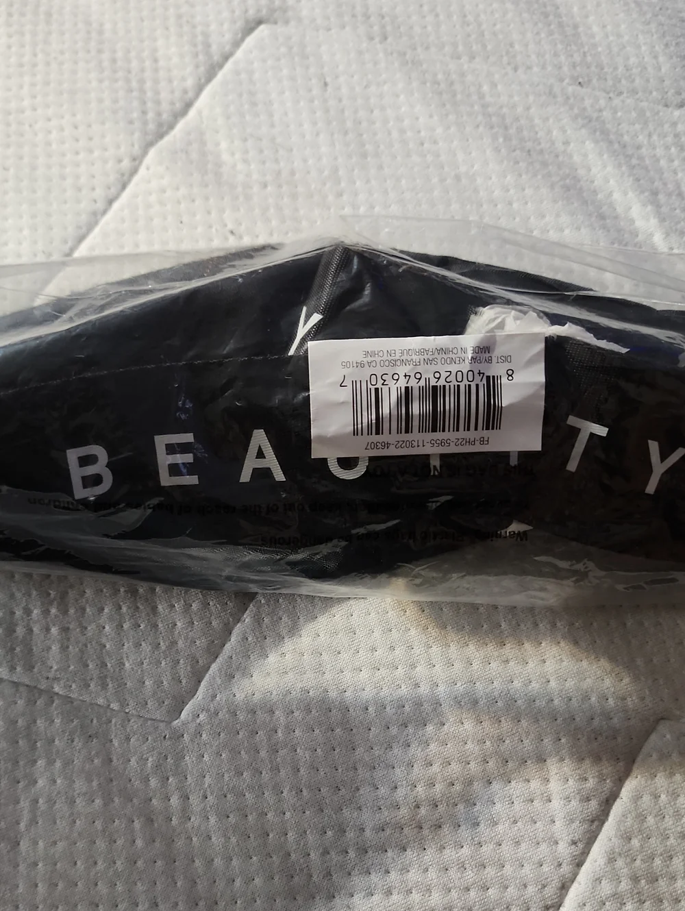 Fenty Beauty Black Head Wrap with White Logo